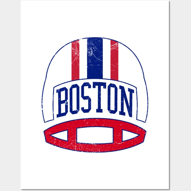 Boston Retro Helmet - White Wall Art by KFig21